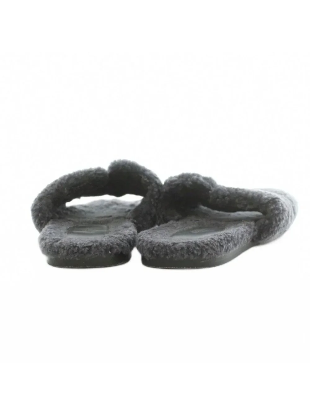 Hermes Izmir Slide Sandals Fleece 41 Gray